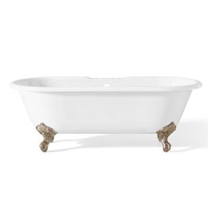 Cheviot Regal 68 Inch Double Ended Cast Iron Clawfoot Tub - Rim Faucet Drillings 2170-WW-7-BN