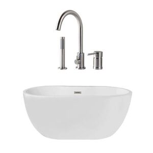 Randolph Morris Hudson 61 Inch Acrylic Double Ended Freestanding Tub and Faucet Package RMA350-BNF