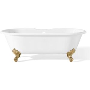 Cheviot Regal 70 Inch Double Ended Cast Iron Clawfoot Tub - Rim Faucet Drillings 2180-WW-7-PB