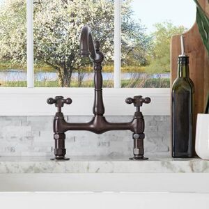 Randolph Morris Bridge Style Sink Faucet with Metal Cross Handles RMK728MC-ORB