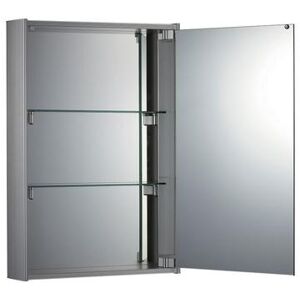 Whitehaus Collection Vertical Double Faced Medicine Cabinet with Mirrored Door - Aluminum WHKEM-23