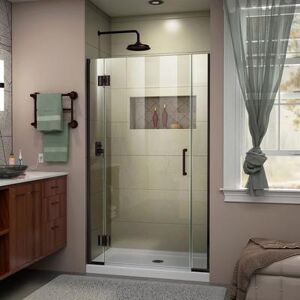 Dreamline Unidoor-X 40 1/2-41 in. W x 72 in. H Frameless Hinged Shower Door in Oil Rubbed Bronze D12806572-06