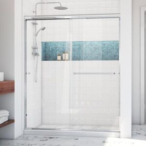 Dreamline Alliance Pro LT 56-60 in. W x 70 3/8 in. H Semi-Frameless Bypass Sliding Shower Door in Chrome and Clear Glass SDAT60W700VXX01