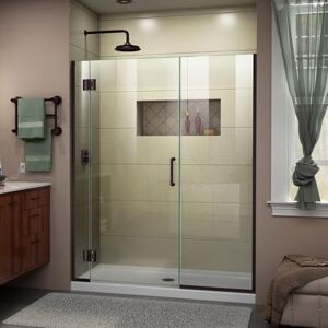 Dreamline Unidoor-X 45 1/2-46 in. W x 72 in. H Frameless Hinged Shower Door in Oil Rubbed Bronze D12514572-06