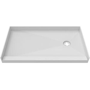 Dreamline TilePrime 34 in. D x 60 in. W x 3 in. H Single Threshold Shower Base, Right Drain DTP-1134602