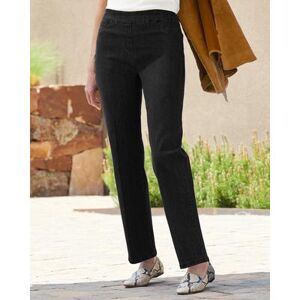 Draper's & Damon's Women's Slimtacular® Straight Leg Pull-On Denim Jeans - Black - PXL - Petite Short