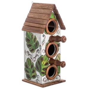 NOVICA 'Shabby Chic Hand-Painted Birdhouse from Reclaimed Pinewood'