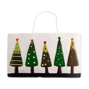 NOVICA 'Hand-Painted Ceramic Christmas Tree Wall Art from Peru'