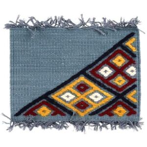 NOVICA '2 Grey Cotton Coasters with Hand-Embroidered Geometric Motif'