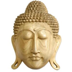 NOVICA Wood mask, 'Buddha's Eternal Bliss'