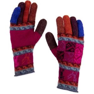 NOVICA 'Artisan Crafted 100% Alpaca Multi-Colored Gloves from Peru'