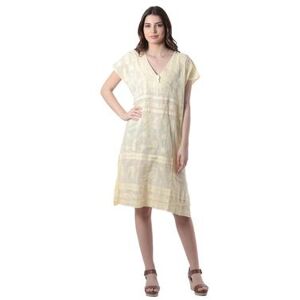 NOVICA Paisley Garden in Yellow,'Hand Made Embroidered Yellow Cotton Shift Dress'