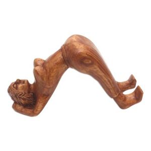 NOVICA Morning Strength,'Hand Carved Phone Stand'