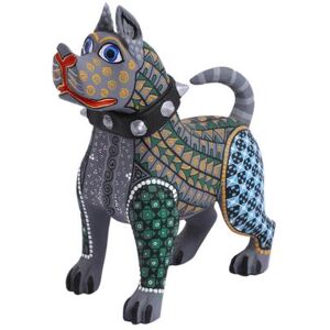 NOVICA 'Hand-Painted Wood Alebrije Canine Sculpture from Mexico'