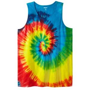 Plus Size Women's Shrink-Less™ Lightweight Tank by KingSize in Rainbow Tie Dye (Size 5XL) Shirt