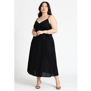 Plus Size Women's Lace Up Detail Dress by ELOQUII in Black Onyx (Size 24)