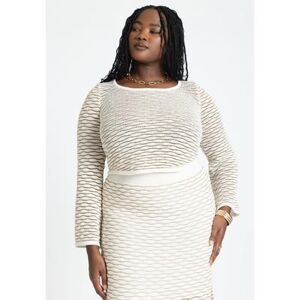 Plus Size Women's Scoop Neck Crop Top by ELOQUII in Pearl (Size 30/32)