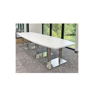 12' x 4' Boat Shape Conference Table with Chrome Steel Bases