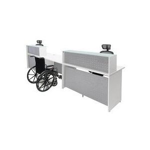 White 2-Person Glass Top Wheelchair Accessible