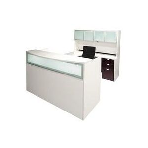 White & Woodgrain U-Shaped Reception Desk