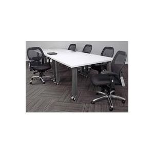 12' x 4' Rectangular Mobile Industrial Steel Leg Conference Table