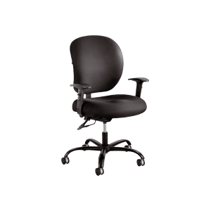 500 Lb. Cap. 24/7 Rated Black Task Chair w/ Arms