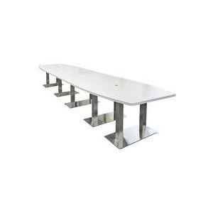 14' x 4' Boat Shape Conference Table with Chrome Steel Bases