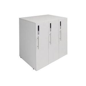 "3-Person Digital Keypad 30""H Stackable Office Storage Locker in White or Charcoal"