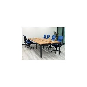 "12' Solid Beech Wood Technology Table w/ 71"" x 24"" Worksurfaces"