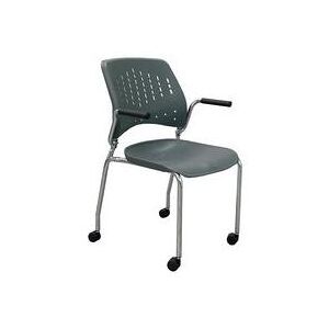 300 Lb. Capacity Gray Mobile Stacking Classroom Chair w/Armrests