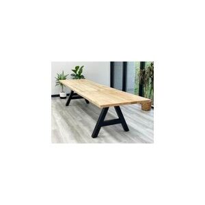 12' x 3' Solid Wood Conference Table with Metal A-Frame Base