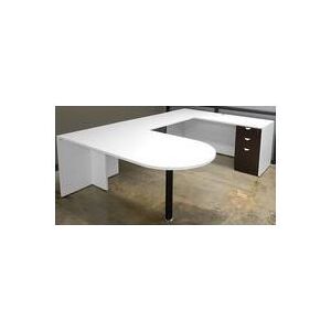 White & Woodgrain Peninsula U-Shaped Workstation