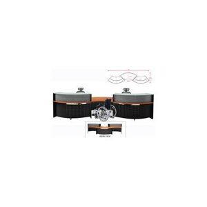 2-Person Glass Top Curved Wave ADA Reception Desk
