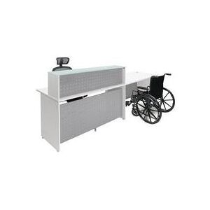 White Glass Top Wheelchair Accessible Reception Desk