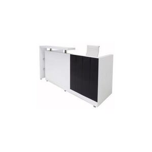 "79""W Black and White High Gloss Reception Desk"