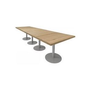 12' x 4' / 16' x 3' Solid Wood Conference Table with Disc Bases