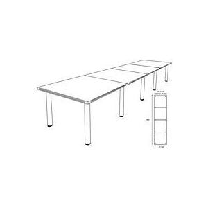 16' x 4' White Conference Table