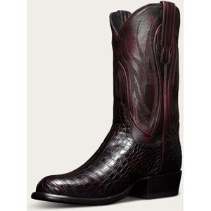 "Tecovas Men's The Cooper Cowboy Boots, Round Toe, 12"" Shaft, Black Cherry, Crocodile, 1.5"" Heel, 12 D"