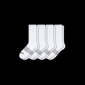 Men's Solids Calf Sock 4-Pack - White - Medium - Bombas