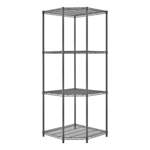 Trinity PRO Black 4-Tier Steel Wire Garage Storage Corner Shelving Unit