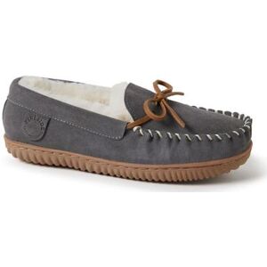 Fireside By Dearfoams Alice Springs Genuine Shearling Moccasin - Womens 8 Grey Slipper Medium