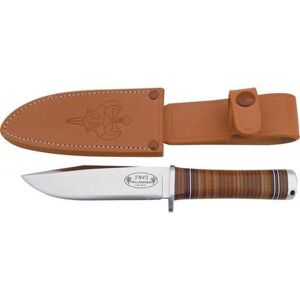 Fallkniven No 4 Frej Fixed Blade Knife 5.125in Stainless Blade Stacked Leather Handle FNNL4