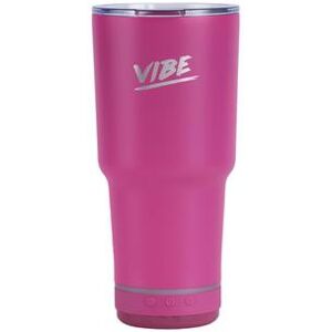 Fireside Outdoor Vibe Tumbler with/ Water-Resistant Bluetooth Speaker Rosa 28oz VIBE-28-ROSA