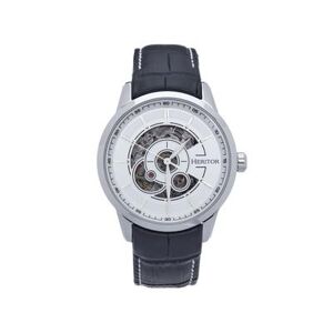 Heritor Automatic Davies Semi-Skeleton Leather-Band Watch - Men's Silver/White One Size HERHS2501