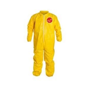 DuPont Tychem 2000 Coveralls w/Laydown Collar and Elastic Wrists and Ankles Taped Seams Yellow MediumCS4 QC125TYLMD00