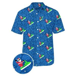 Tipsy Elves Men's Santa Jet Ski Button Down Shirt