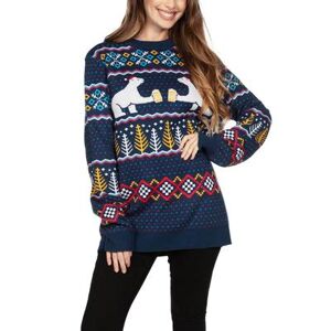 Tipsy Elves Men's Polar Bear Party Ugly Christmas Sweater