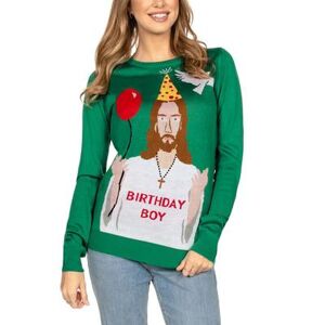 Tipsy Elves Women's Happy Birthday Jesus Ugly Christmas Sweater
