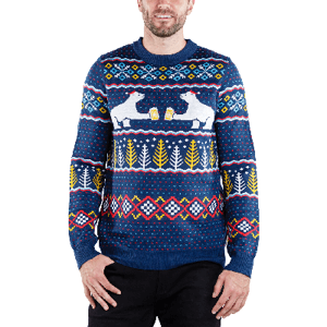Tipsy Elves Men's Polar Bear Party Ugly Christmas Sweater