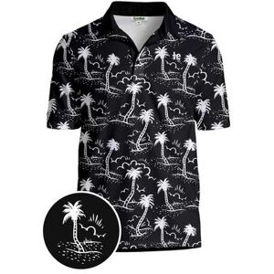 Tipsy Elves Men's Monochrome Moonlight Disc Golf Polo